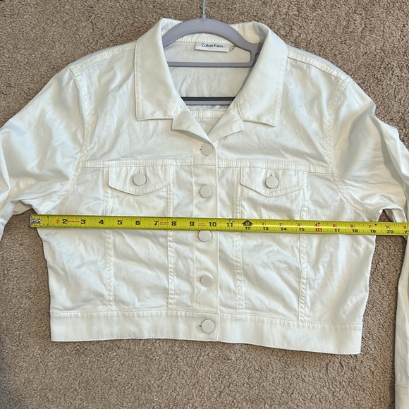 Calvin Klein White Cropped Jacket Large - Picture 7 of 10